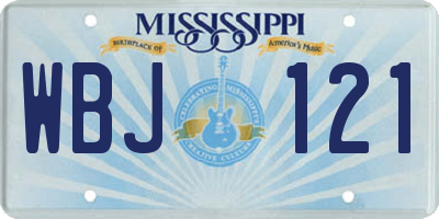 MS license plate WBJ121