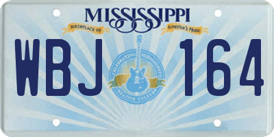 MS license plate WBJ164
