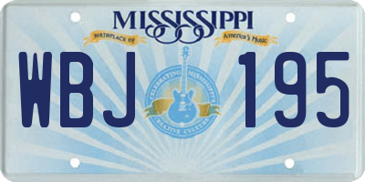 MS license plate WBJ195