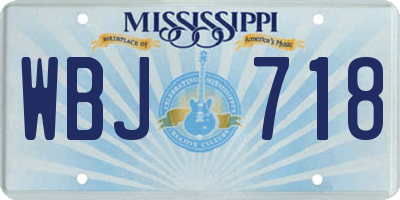 MS license plate WBJ718