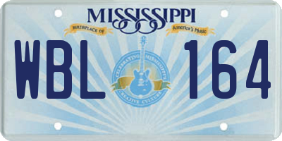 MS license plate WBL164