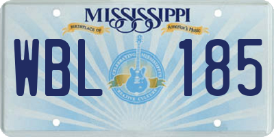 MS license plate WBL185