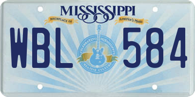 MS license plate WBL584