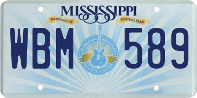 MS license plate WBM589