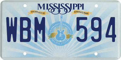 MS license plate WBM594