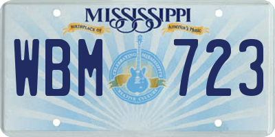 MS license plate WBM723