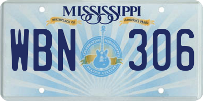 MS license plate WBN306