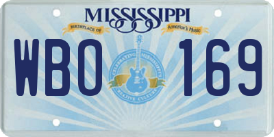 MS license plate WBO169