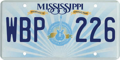 MS license plate WBP226