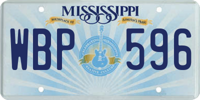 MS license plate WBP596