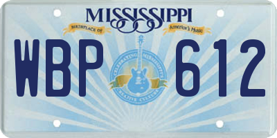 MS license plate WBP612
