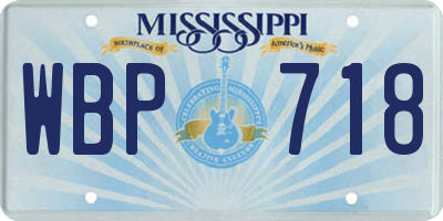 MS license plate WBP718