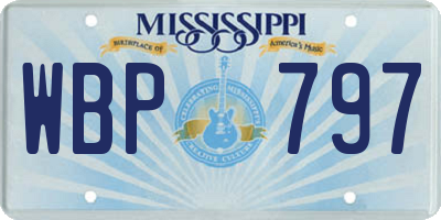 MS license plate WBP797