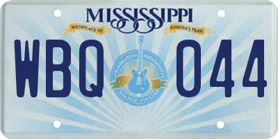 MS license plate WBQ044