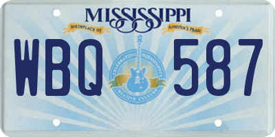 MS license plate WBQ587