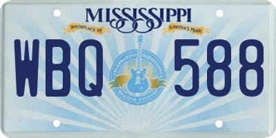 MS license plate WBQ588