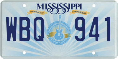 MS license plate WBQ941