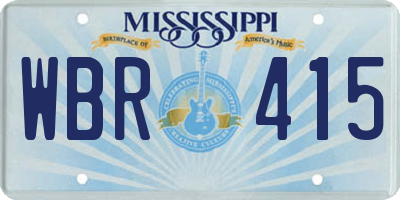 MS license plate WBR415