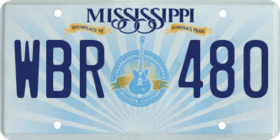 MS license plate WBR480