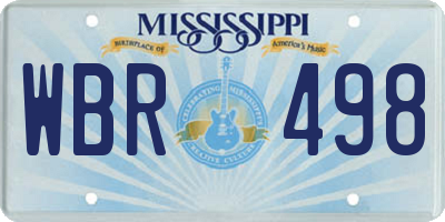 MS license plate WBR498