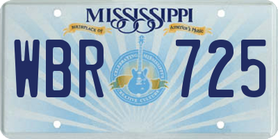 MS license plate WBR725