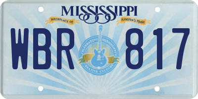 MS license plate WBR817