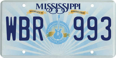 MS license plate WBR993