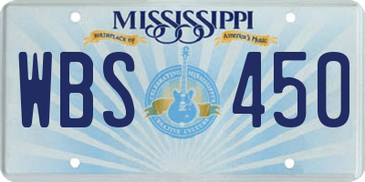 MS license plate WBS450