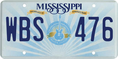 MS license plate WBS476