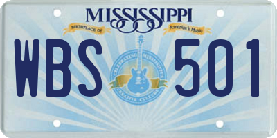 MS license plate WBS501