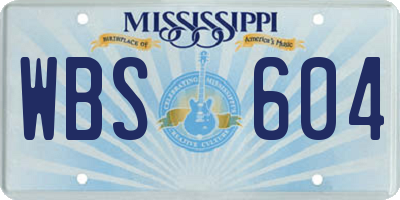 MS license plate WBS604