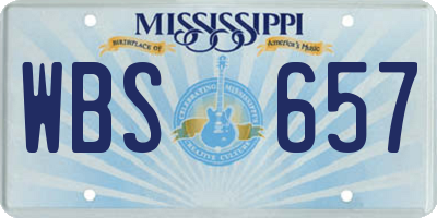 MS license plate WBS657