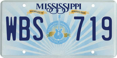 MS license plate WBS719
