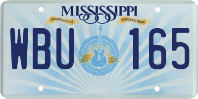 MS license plate WBU165