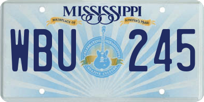 MS license plate WBU245