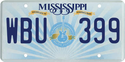 MS license plate WBU399