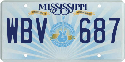 MS license plate WBV687