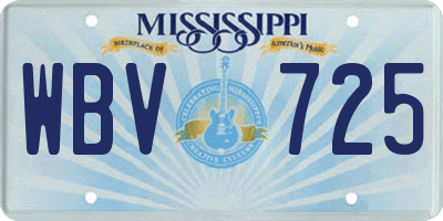 MS license plate WBV725
