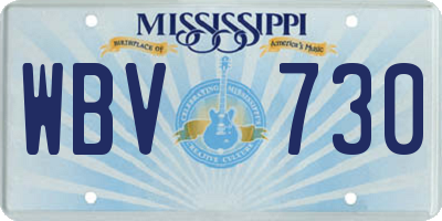 MS license plate WBV730