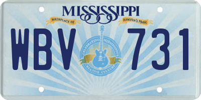 MS license plate WBV731