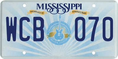 MS license plate WCB070