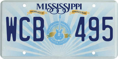 MS license plate WCB495