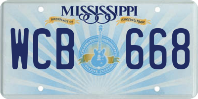 MS license plate WCB668