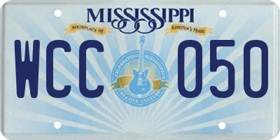 MS license plate WCC050