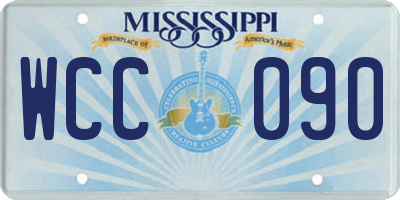 MS license plate WCC090