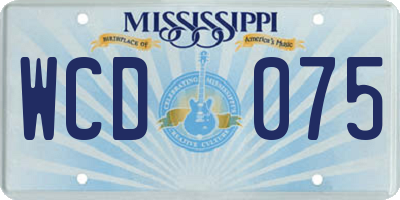 MS license plate WCD075