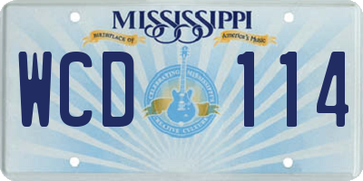 MS license plate WCD114