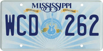 MS license plate WCD262