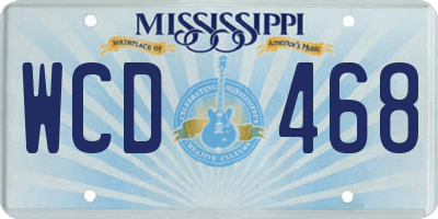 MS license plate WCD468