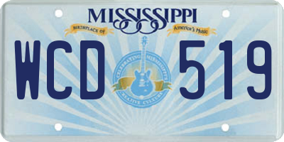 MS license plate WCD519